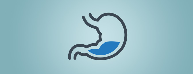 Digital line art icon of a stomach